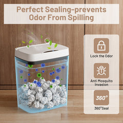 PrettyCare 2 Packs 3.6 Gal Automatic Bathroom Trash Cans with Lid Touchless Small Bedroom Plastic Garbage Can White GC01